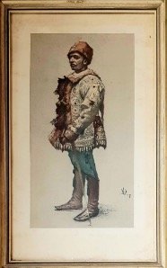 Joza Uprka, (Czech, 1861-1940): Joza Uprka, (Czech, 1861-1940)size frame dimensions: 44x27 cm, cutout: 32x17 cmyear 1917, signature bottom right by Joža UprkaThis is a graphic with typical Uprka motifs from Moravian folklore.