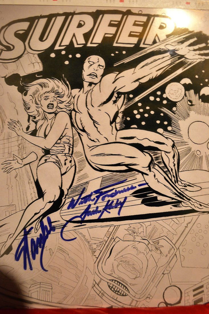 Stan Lee and Jack Kiby Sign Silver Surver Art,Animation (1 of 5)