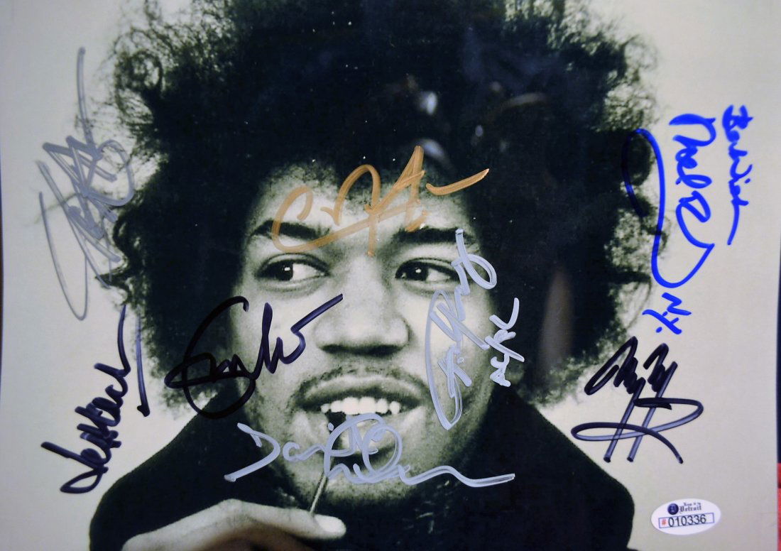 Gutair Gods Autograph Photo, Jimi Hendrix Photo, J Page (1 of 5)