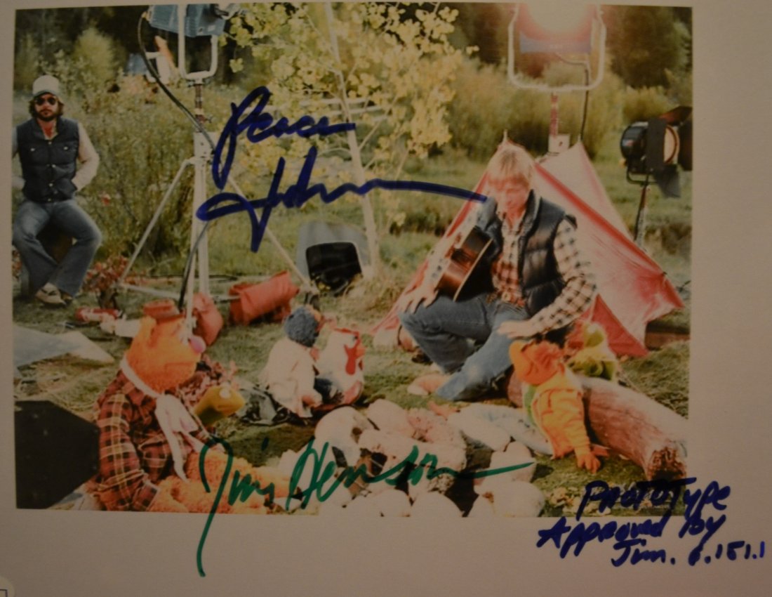 Jim Henson Muppets Autograph Photo, John Denver Muppets (1 of 5)