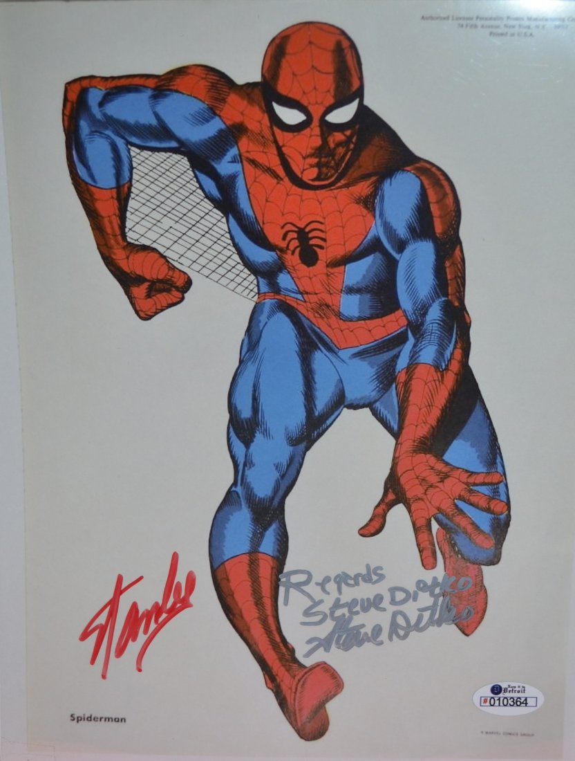 Stan Lee Sign Sipderman Art, Stan Lee Steve Ditko Sign (1 of 6)