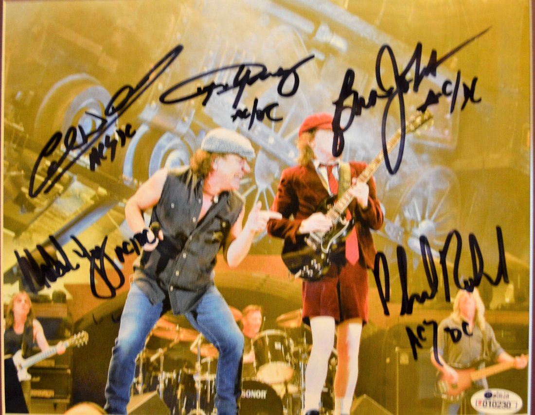 AC/DC Autograph Photo , AC/DC Sign Photo