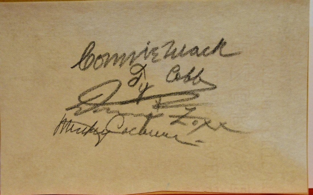 Ty Cobb Autograph , Oakland Athletics Autograph , Cobb: Awesome very rare sign album page of Connie Mack , Ty Cobb , Jimmie Foxx and Mickey Cochrane , very rare album page this is an absolute beautiful signed photo... very rare All items will be ship insur