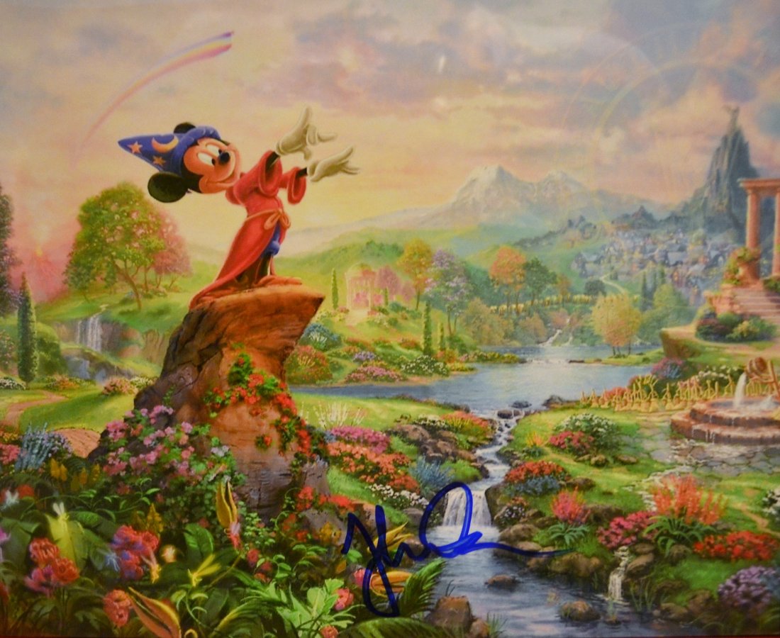 Thomas Kinkade Sign Disney Print, Mickey Mouse print: Awesome very rare sign Thomas Kinkade mickey mouse fantasia sign print , these Disney sign prints are rare and sought after these sign prints are very sought after and hard to find... . this is an abs
