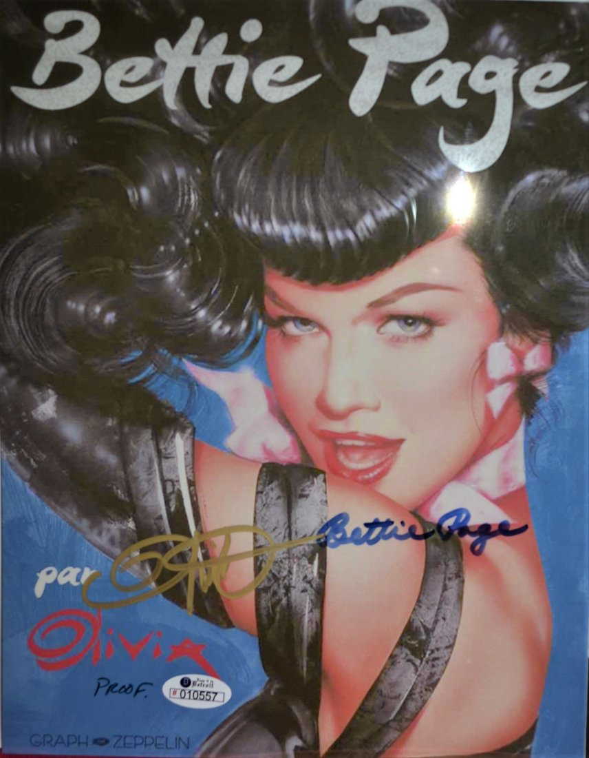 Bettie Page Autograph Olivia Photo , Bettie Page Sign