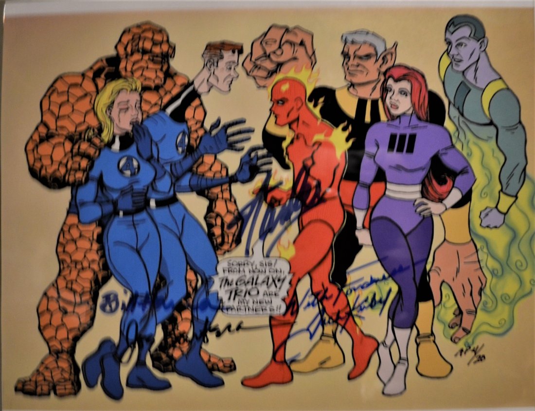 Fantastic Four Autograph Hanna and Barbera Stan Lee: Awesome very rare hand Autograph 1967 Transparency Film Cell Autograph By Hanna and Barbera , Stan Lee and Jack Kirby co creators these are very rare and A.P. of only 20 made this is an absolute beaut