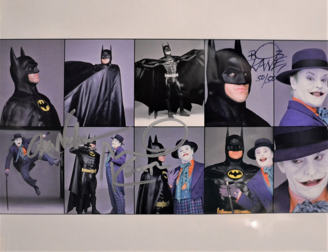Batman Rare Autograph Promo Bob Kane , Michael Keaton: Awesome very rare hand Sign Promo Photo of Batman with Michael Keaton , Jack Nickolson and Bob Kane all 3 Autograph this beautiful limited edition photo of only 50 signed rare and hard to findthis is 