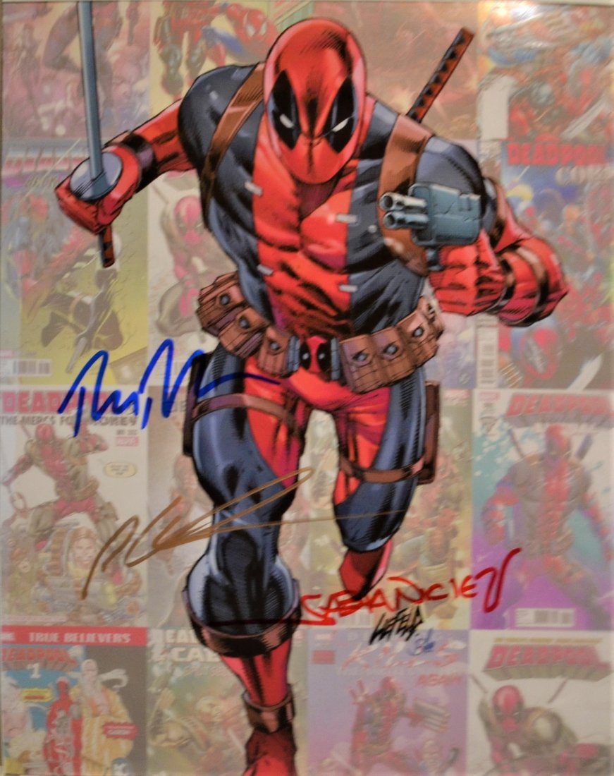 DeadPool Autograph Photo , Rob Liefeld Ryan Reynolds: Awesome Very hard to find Autograph Transparency Film Photo of Deadpool Autograph By Ryan Renolds , Rob Liefeld and Fabian Nicieza creators , this is a very nice rare hard to find .. autograph by all 