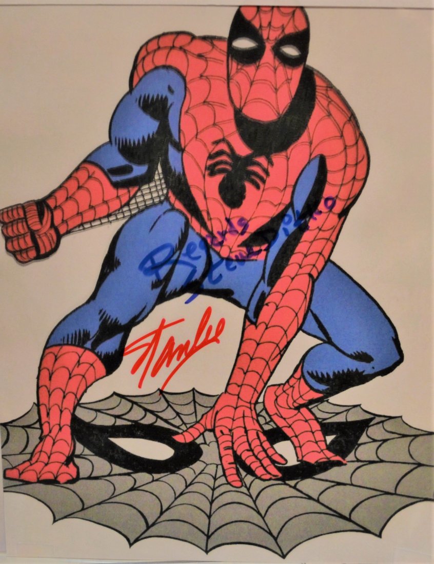 Spiderman Autograph Stan Lee and Steve Ditko Autograph: Awesome very rare Autograph Transparency film photo of Stan Lee and Steve Ditko very nice sign by both .. very tough to find both transparency of spiderman 1967 This is a great Photo sought after this