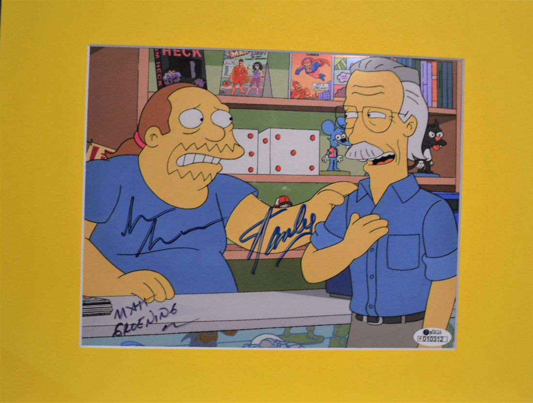 Stan Lee Autograph Simpsons . Stan Lee Sign: Awesome Autograph Photo of The Simpsons Sign By the late Stan Lee , hank Aziria and Matt Groening .. rare item transparency Film Photo all items are for charity in Detroit Money for Auction Will Help 