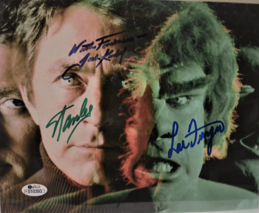 Stan Lee Autograph Hulk Photo , Marvel Sign: Very nice Autograph Photo of The Hulk , Autograph By Stan Lee , Jack Kirby and Lou Ferrigno . awesome rare sign photo Absolute beautiful sign photo … you could not get this any longer and a must hav
