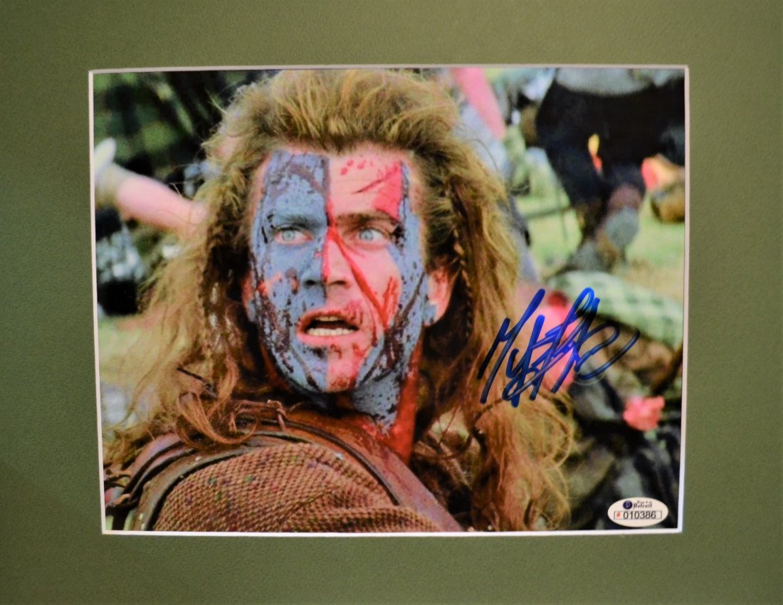 Mel Gibson Autograph Photo , Mel Gibson Sign Photo: Very nice Autograph of Movie star Mel Gibson , he is a tough Autograph , this beauty is from Braveheart.. very nice Absolute beautiful sign photo … you could not get this any longer and a must have 