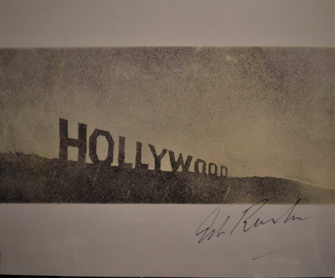 Ed Ruscha Sign Art, Ed Ruscha Autograph Hollywood: Very Rare Autograph Transparency Film Photo from Ed Ruscha Hollywood . Absolute beautiful sign photo you can not get this any longer and a must have all items are for charity in Detroit, Money for thi