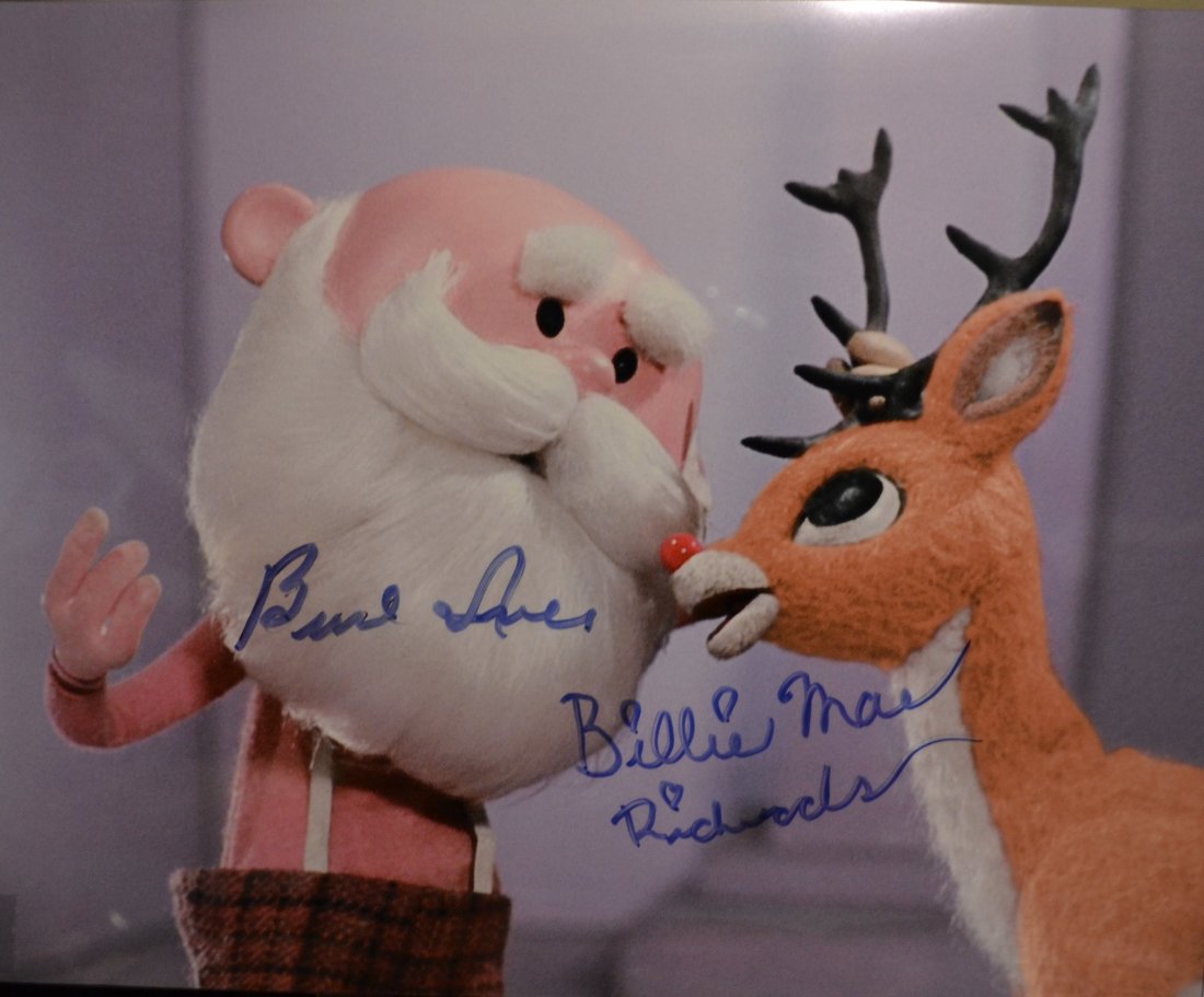 Rudolph The rednose Reindeer Sgin Photo: Very Rare Autograph Transparency Film Photo Autograph By Burl Ives and Billie Mae Richards from Rudolph the rednose reindeer . Absolute beautiful sign photo you can not get this any longer and a must 