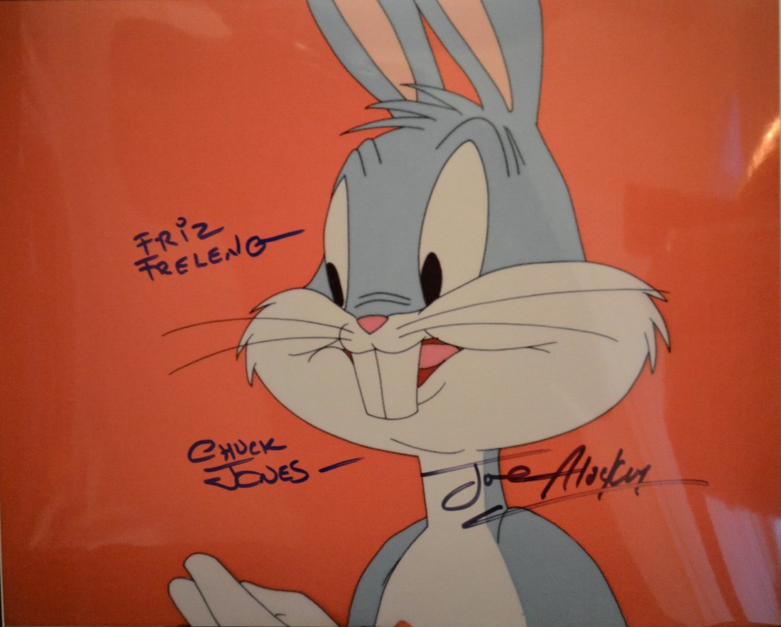 Bugs Bunny Autograph Chuck Jones, Fritz Freleng, Joe Al: Very Rare Autograph Photo of Bugs Bunny Autograph By Fritz Freleng, Chuck Jones and Joe Alaskey , this is a beautiful transparency film photo , these are like slides..Absolute beautiful sign photo you