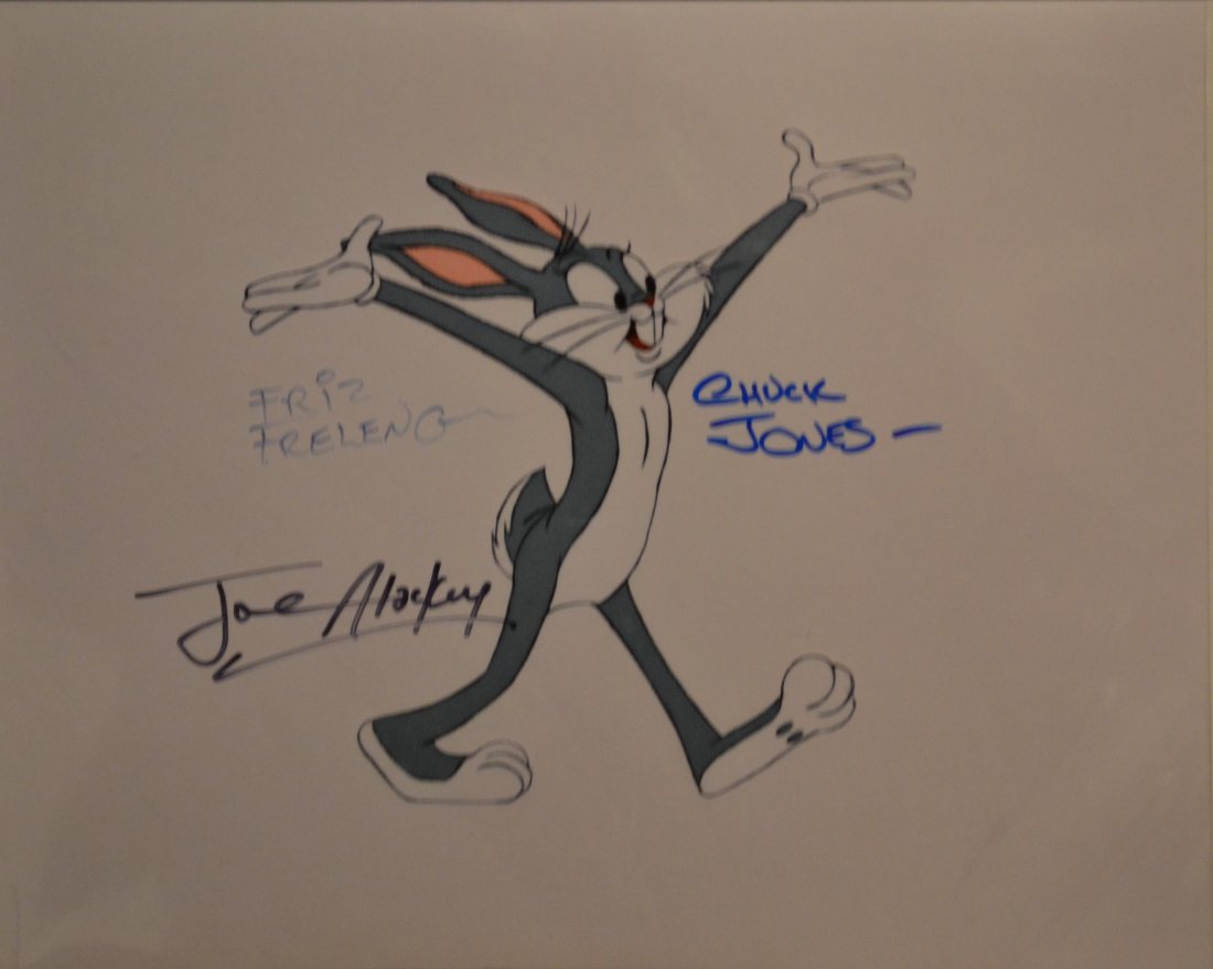 Bugs Bunny Autograph Chuck Jones, Friz Freleng, Joe Al: Very Rare Autograph Photo of Bugs Bunny this transparency film photo is sign by Friz Freleng , chuck Jones and joe alaskey , these are very tough to get now.. Absolute beautiful sign photo you can not