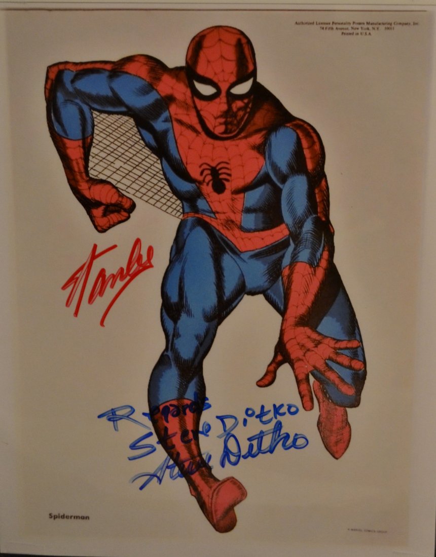 Spiderman Autograph Stan Lee Sign Photo , Stan Lee Auto: Very Rare Autograph Photo of Spiderman Rare Sign Photo of Stan Lee and Steve Ditko , these are rare Absolute beautiful sign photo you can not get this any longer and a must have all items are for char