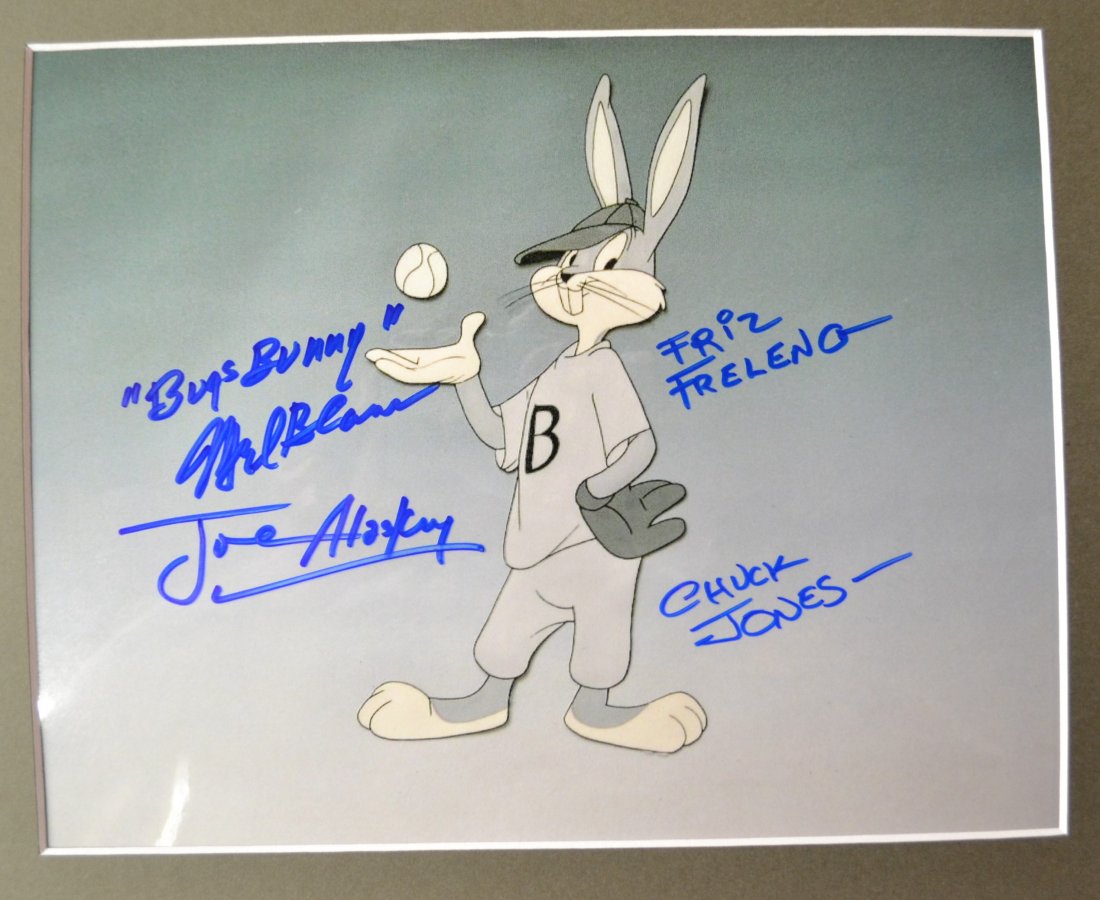 Bugs Bunny Autograph Film Photo , Bugs Bunny Autograph: Very Rare Autograph , this is a beautiful very tough autograph photo is sign by , these very rare transparency film photo sign by Mel Blanc, chuck jones, friz freling, joe alaskeyAbsolute beautiful si