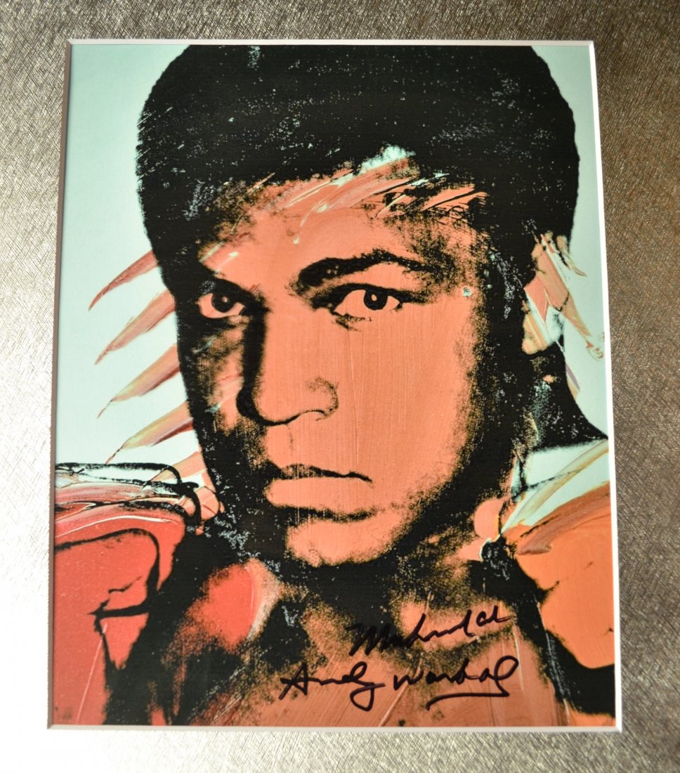 Andy Warhol Autograph Ali Sign Photo , transparency: Very Rare Autograph , this is a beautiful very tough autograph photo is sign by this transparency film photo is 1980s very rare sign by Andy Warhol and Ali , these are very rare Absolute beautiful sig