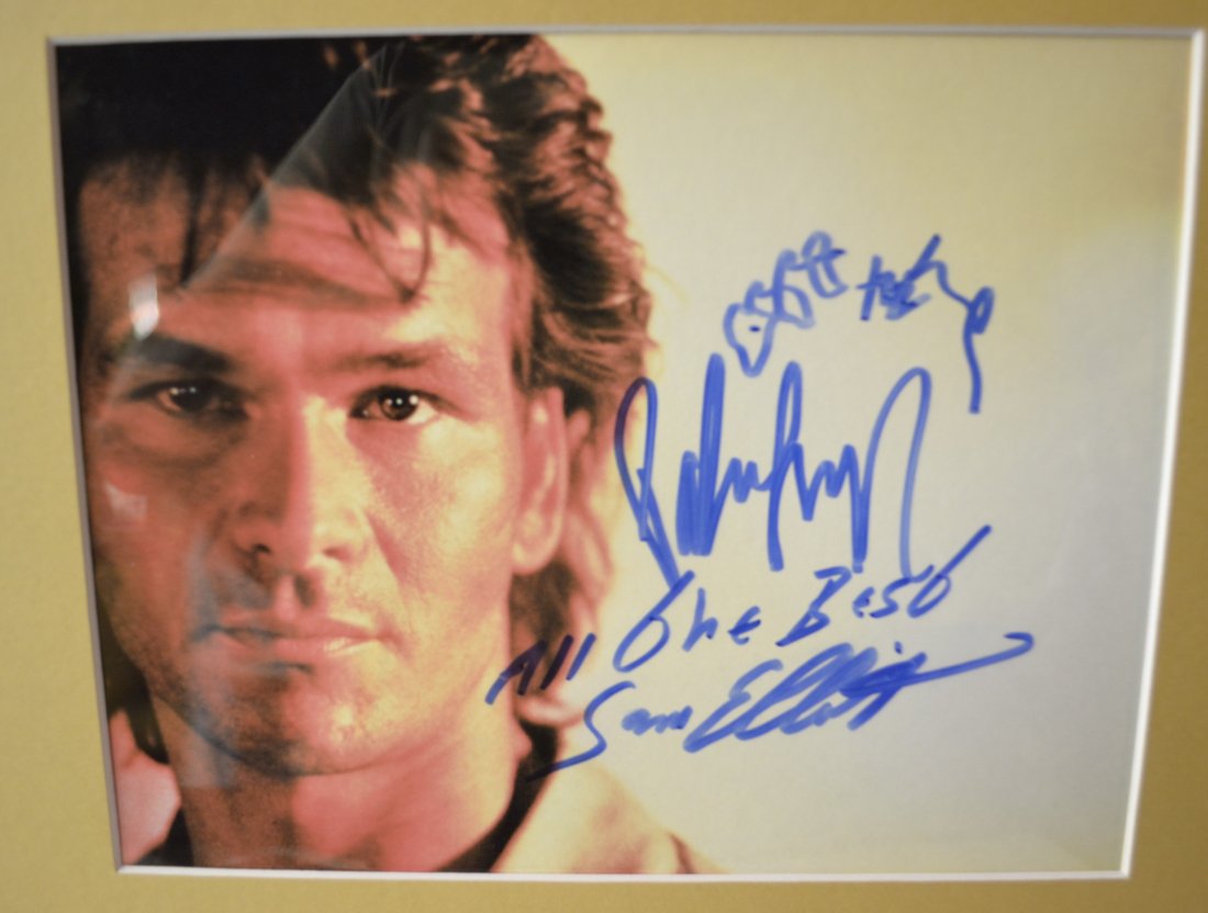 Roadhouse Autograph Photo , jeff healy , patrick swayze: Very Rare Autograph , this is a beautiful very tough autograph photo is sign by patrick swayze, sam elliott and jeff healy , this is very scare Absolute beautiful sign photo you can not get this any l