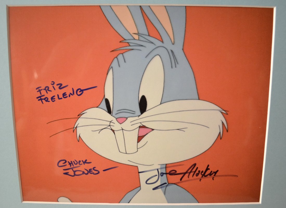 Bugs Bunny Autograph Film Photo , Bugs Bunny Autograph: Very Rare Autograph , this is a beautiful very tough autograph photo is sign by friz freling , chuck jones and joe aslkey these film transparency photos look great Absolute beautiful sign photo you ca