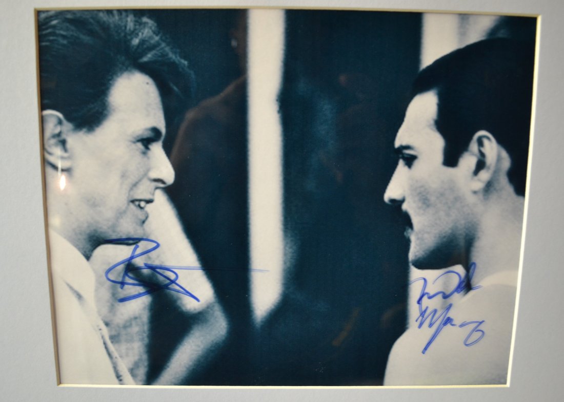 David Bowie and Freddy Mercury Sign Photo (1 of 2)