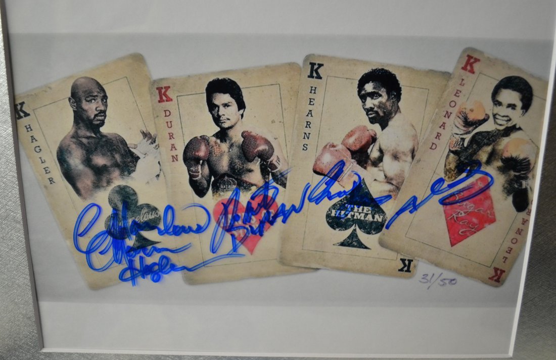 the four Kings Autograph Boxing , M Hagler , S Ray Leno (1 of 2)