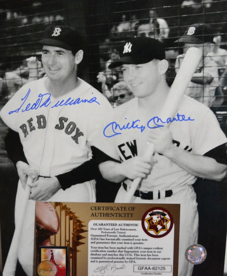 Mickey Mantle ted williams signed photo , hall of fame (1 of 2)