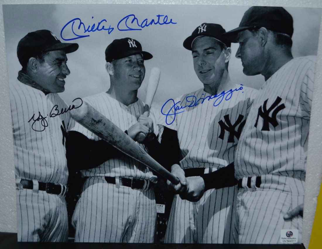 Mickey Mantle Joe Di Maggio Yogi Berra Signed Photo (1 of 2)