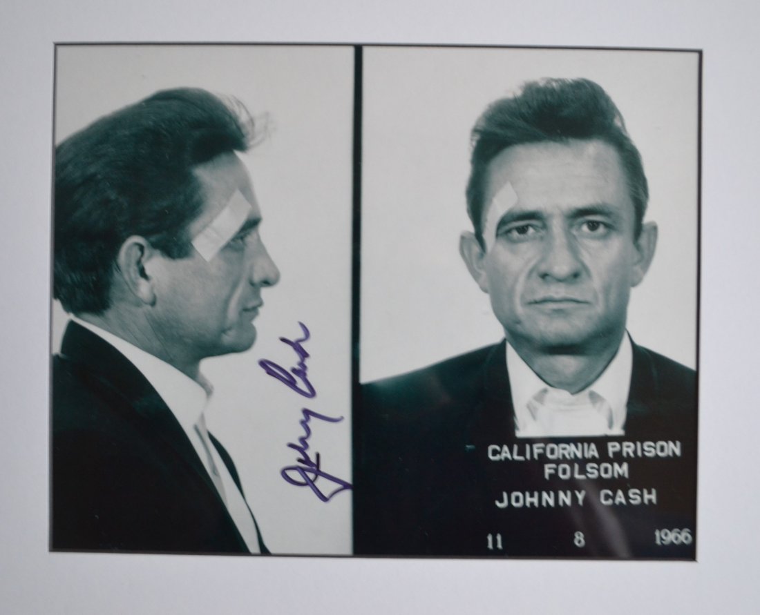 Johnny Cash Autograph Mug Shot, Johnny Cash Signed Photo (1 of 3)