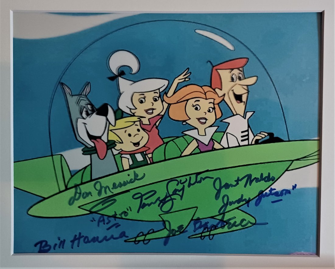 The Jetsons Autograph the jetsons sign photo: Very Rare Autograph , film transparency photos are sign by the jetsons cast cartoon, don messick, janet waldo, penny singelton, hanna and barbera very nice Absolute beautiful sign photo you can not ge