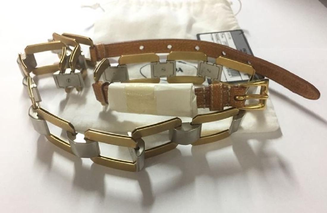 Prada Women's Boar Leather/Chain Belt (1 of 1)