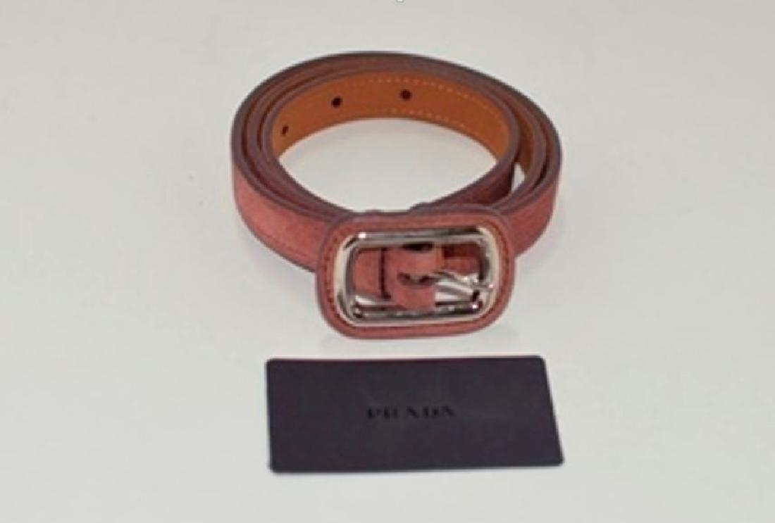 Prada women's Calf Leather Sand Color Belt: Brand: Prada Style: SCAMOSCIATO color: Sand Materials: 100% Calf Leather Made in Italy Size: 70 cm/20-22 waist size