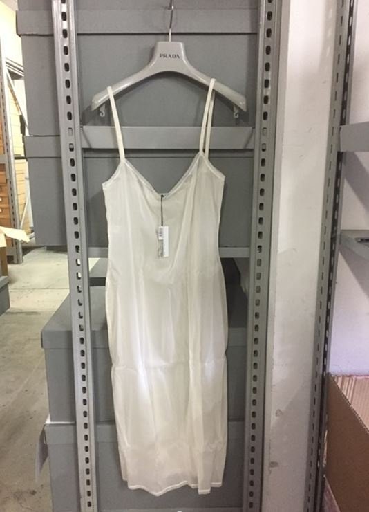 NEW PRADA FULL SILK SLIP/IVORY-CHIFFON BORDI TULLE (1 of 1)