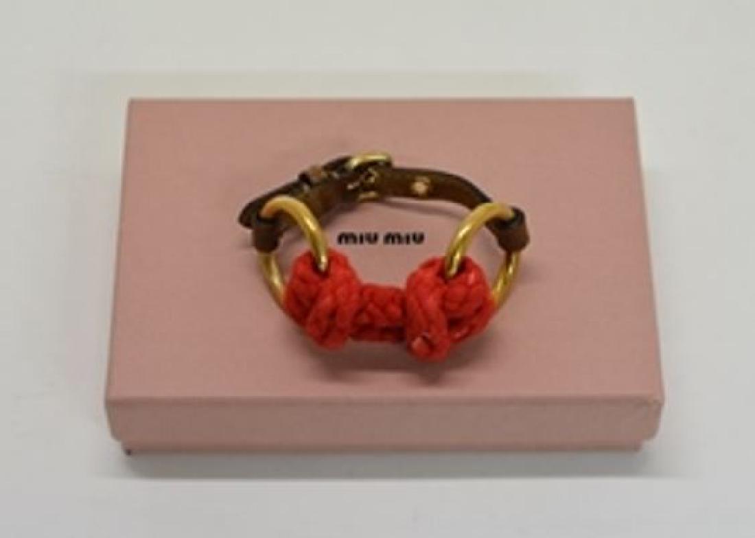 NEW Miu Miu Leather bracelet with Gold tone accents (1 of 1)