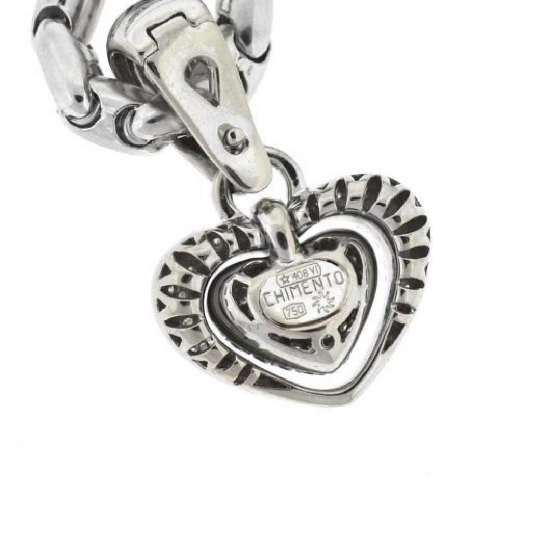 Chimento 18k Diamond Heart Necklace: Chimento Style â€“ Pave Diamond Heart Necklace Metal â€“ 18k White Gold Weight â€“ 41.3 grams Stones â€“ Diamonds â€“ approx. 1.0 cts â€“ Chain length â€“ 17â€³