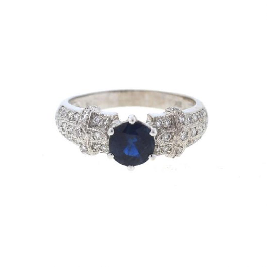 Sapphire & Pave Diamond Ring (1 of 4)