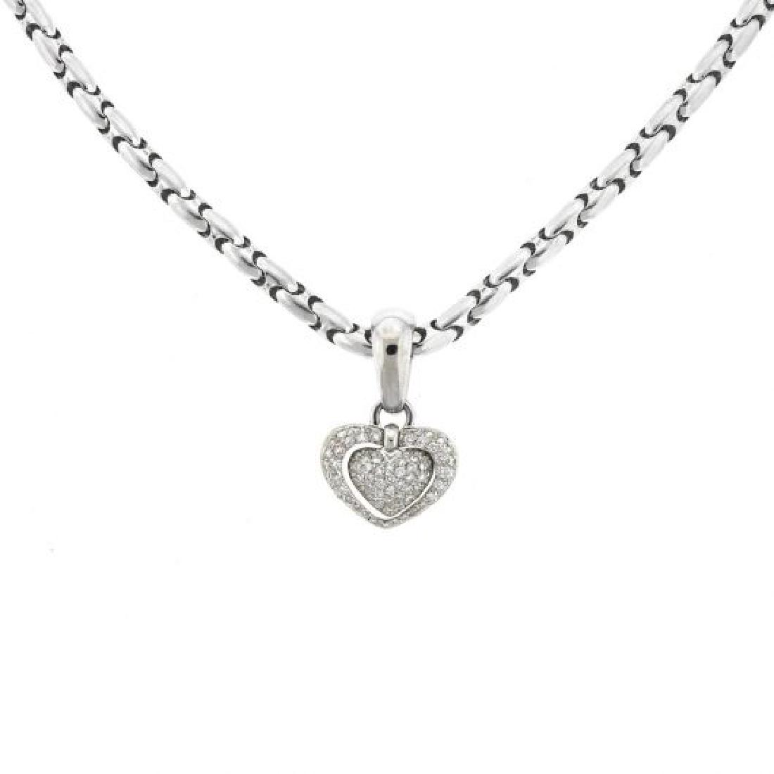 Chimento 18k Diamond Heart Necklace: Chimento Style â€“ Pave Diamond Heart Necklace Metal â€“ 18k White Gold Weight â€“ 41.3 grams Stones â€“ Diamonds â€“ approx. 1.0 cts â€“ Chain length â€“ 17â€³