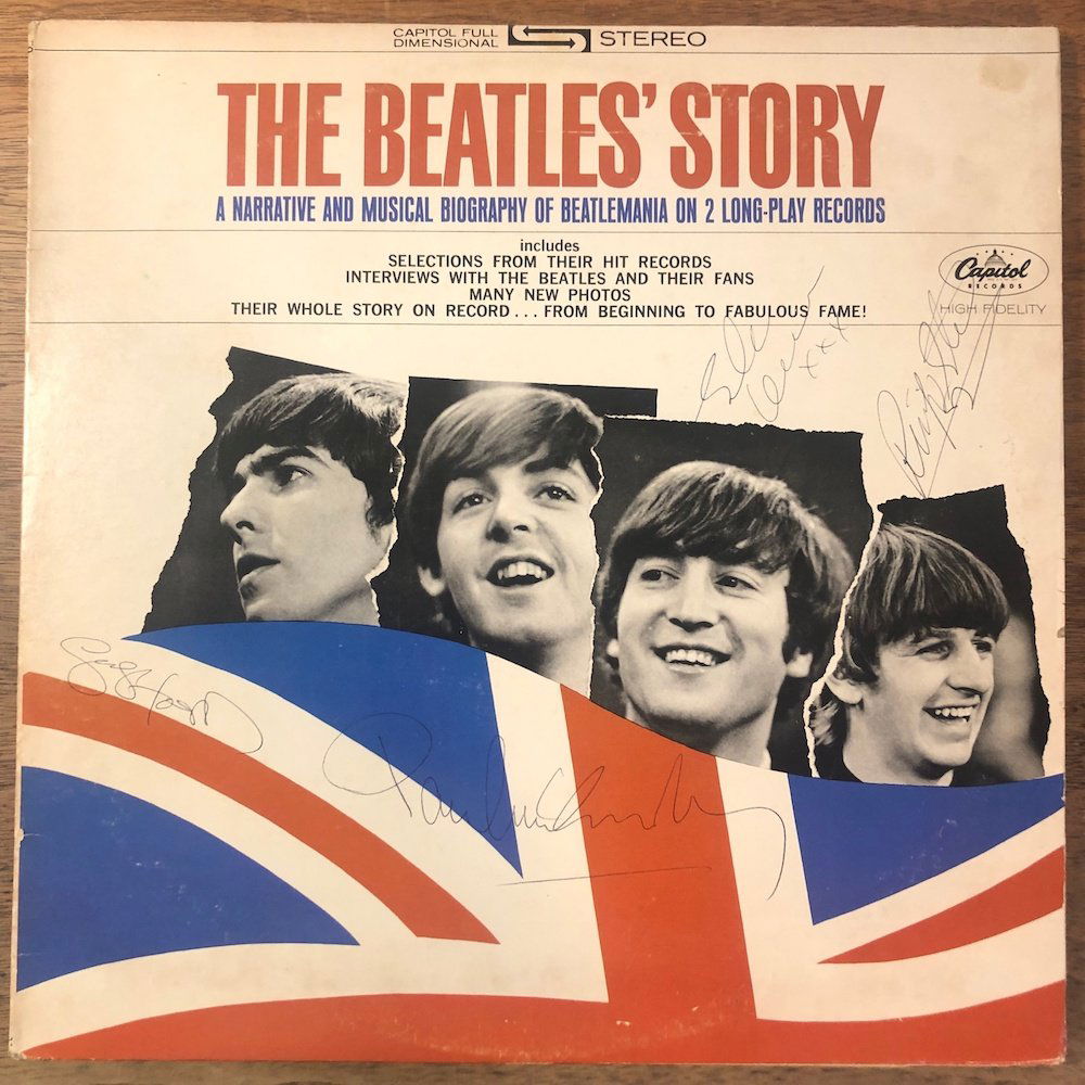 Signed The Beatles Story Album: Signed by John Lennon. Paul McCartney, George Harrisson and Ringo Starr