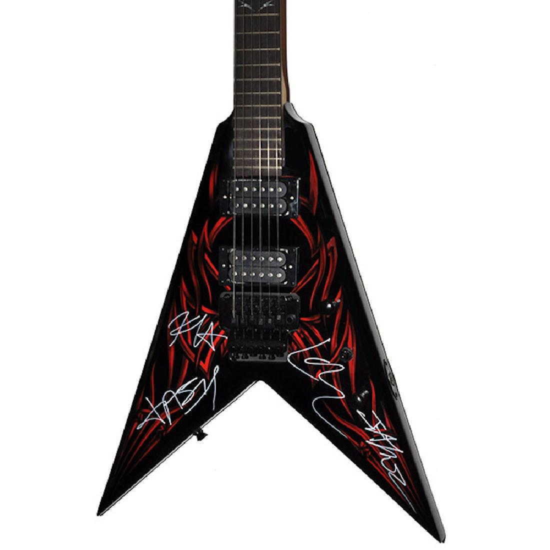 Metallica Flying V Guitar: Signed by James Hetfield, Kirk Hammett, Jason Newstead, and Lars Ulrich
