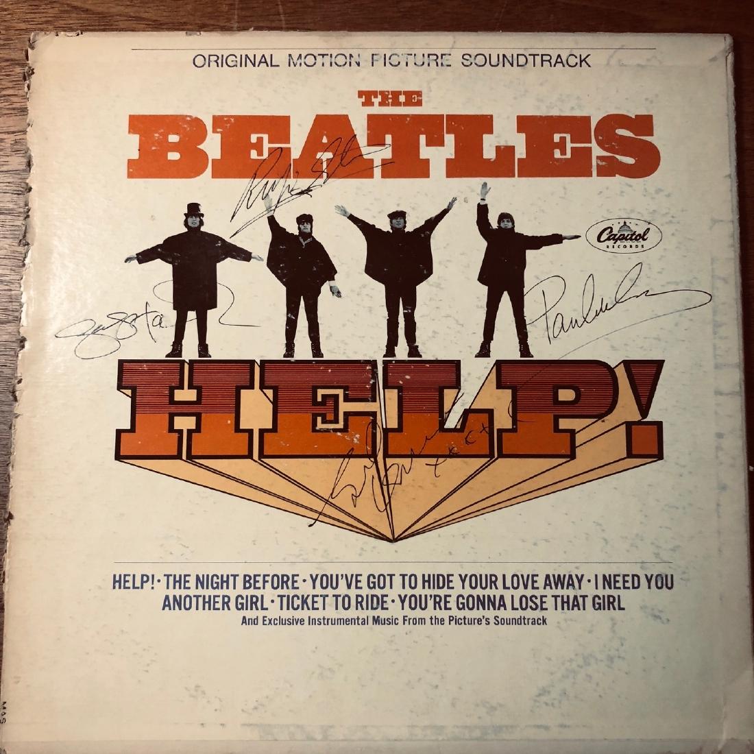 Signed Beatles Help Album: Signed by John Lennon. Paul McCartney, George Harrisson and Ringo Starr