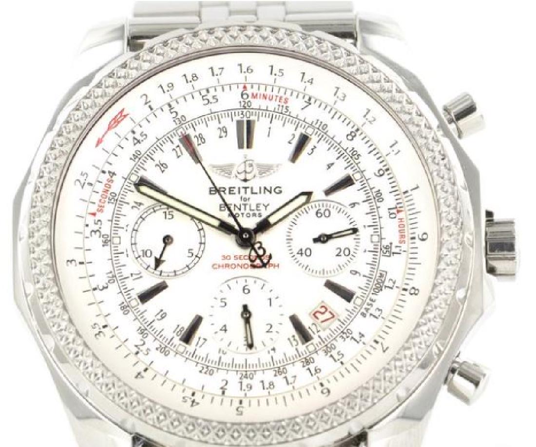Breitling Bentley Men's Watch: Mens Breitling Bentley, # A25362, automatic, 49 mm, stainless steel, analog, Bi-Directional bezel, wrist sz 7", condition rating 9/10 Calibre - ETA 2892A2 Case Material - Stainless Steel Case Back/cro
