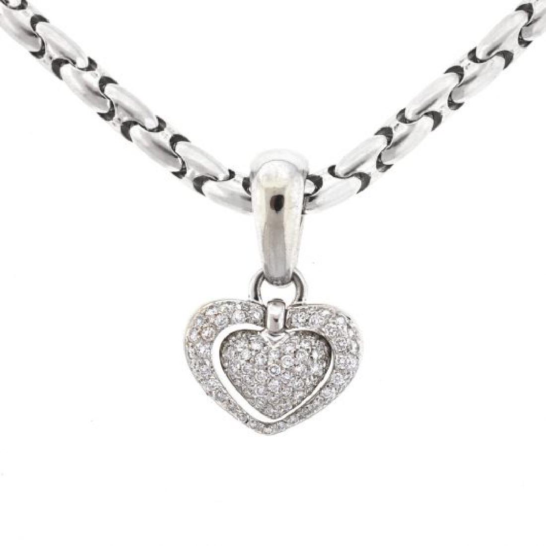 Chimento 18k Diamond Heart Necklace: Chimento Style â€“ Pave Diamond Heart Necklace Metal â€“ 18k White Gold Weight â€“ 41.3 grams Stones â€“ Diamonds â€“ approx. 1.0 cts â€“ Chain length â€“ 17â€³