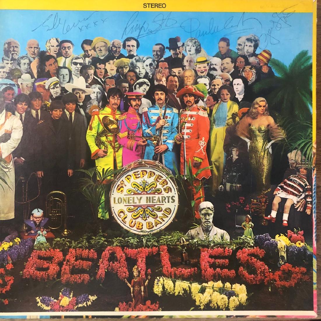 Signed Beatles Sgt. Pepper's Album: Signed by John Lennon. Paul McCartney, George Harrisson and Ringo Starr