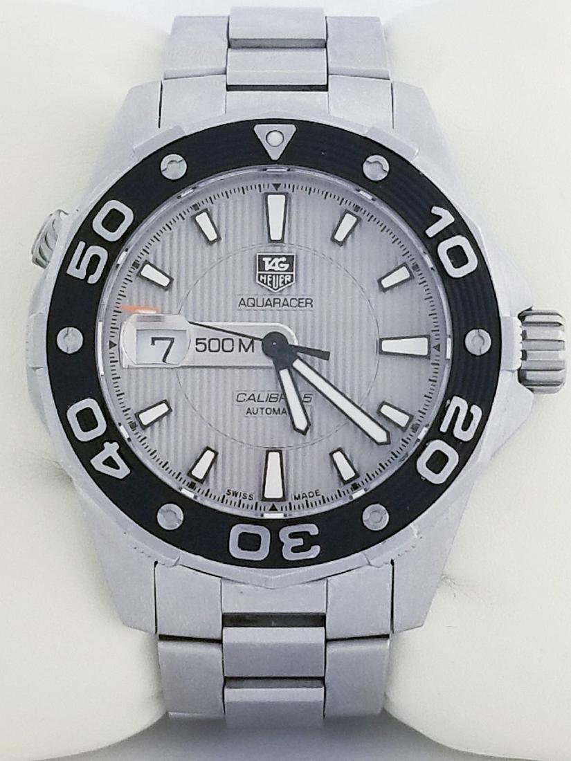 TAG Heuer Aqua Racer: Brand:TAG Heuer Model:TAG Heuer Aquaracer MPN:WAJ2111.BA0870 Face Color:Silver Model:TAG Heuer Aquaracer Band Material:Stainless Steel Case Size:44mm Water Resistance Rating:500 m (50 ATM) Serial Numb