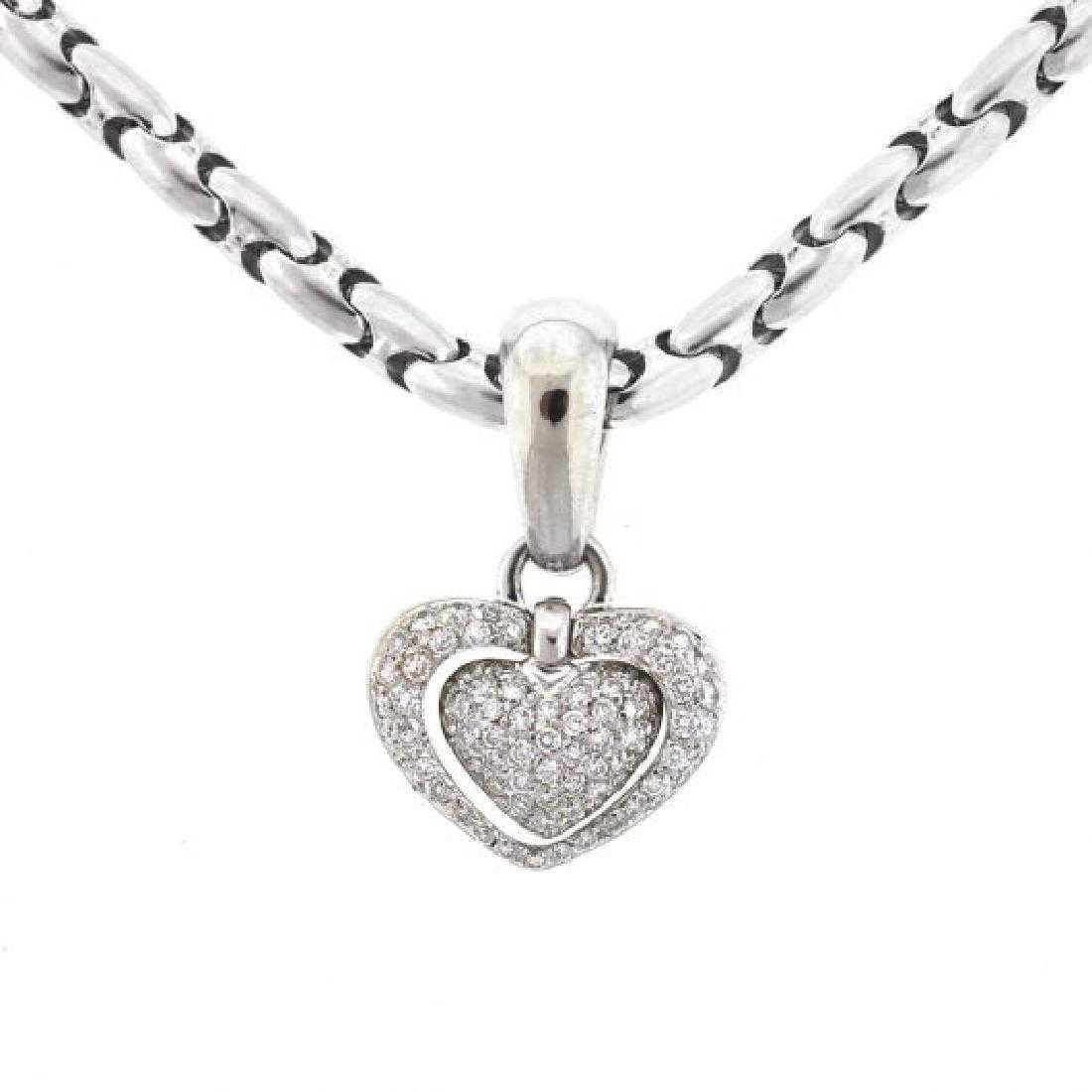 Chimento 18k Diamond Heart Necklace: Chimento Style â€“ Pave Diamond Heart Necklace Metal â€“ 18k White Gold Weight â€“ 41.3 grams Stones â€“ Diamonds â€“ approx. 1.0 cts â€“ Chain length â€“ 17â€³