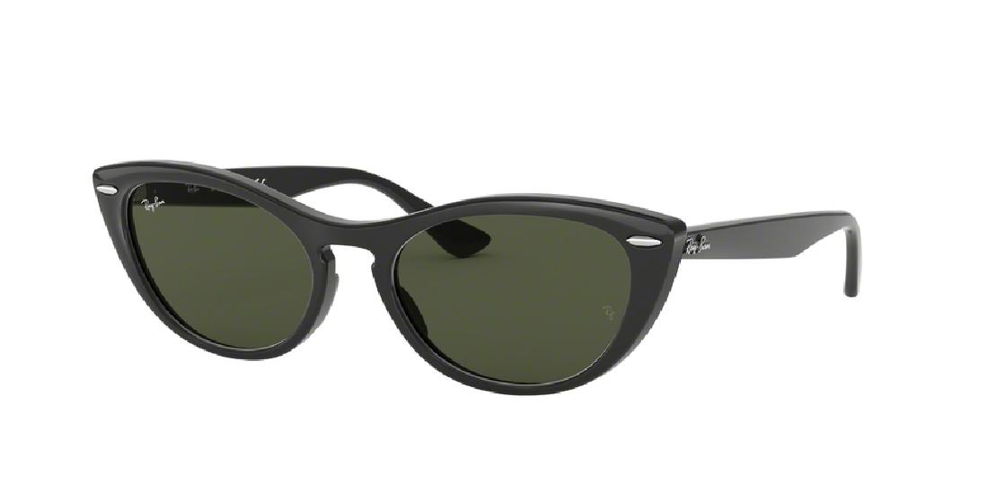 Ray Ban Sunglasses: RAY-BAN RB4314N Frame Color: 601/31 Black Lens Color: Green Polarized Lens: No Prescription Capable: Yes Frame Shape: Cat Eye Frame Material: Plastic Gender: Women's Lens Width: 54 Bridge Width: 18 Ar