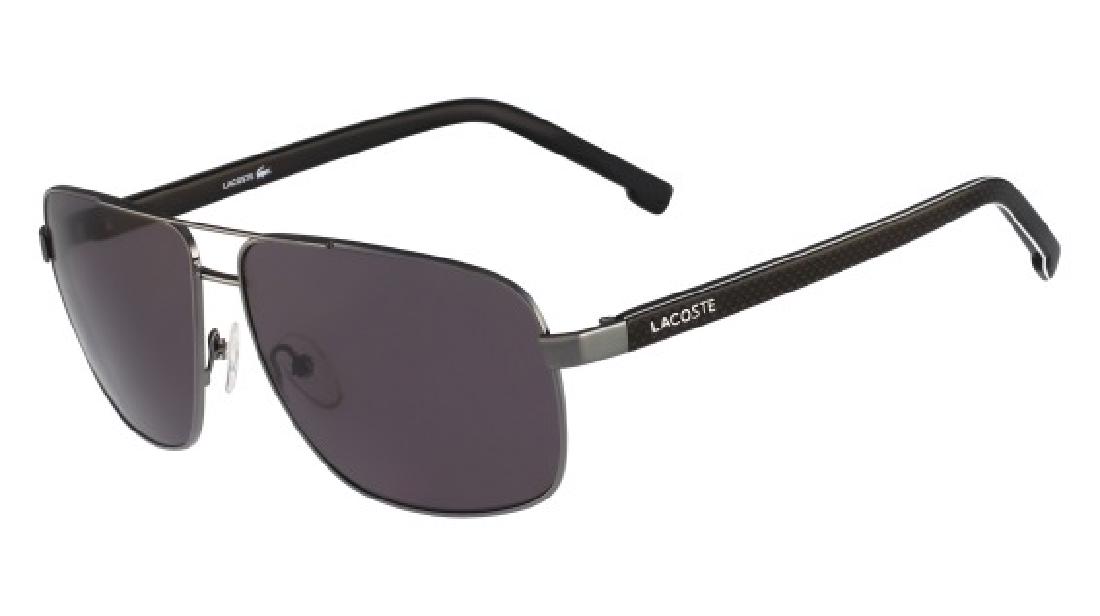 Lacoste Sunglasses: LACOSTE L162S Frame Color: (033) Gunmetal Polarized Lens: No Prescription Capable: No Frame Shape: Rectangle Frame Material: METAL Gender: Men's Lens Width: 61 Bridge Width: 13 Arm Length: 140 Lens He
