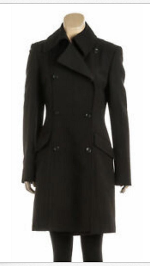 Byblos Coat (M): Brand: Byblos Type: Coat Condition: Gently Loved/ Very Good Condition Material: Wool Bust: 18" Waist: 16" Sleeve: 25" Length: 36.5" Description: features a notched lapel, tonal stitching, two front fl