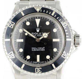 Rolex Submariner Men's Watch 1965 Vintage: his certified pre-owned Rolex Submariner features a 40mm Stainless Steel case as well as a Black analog dial Brand - Rolex Series - Submariner Model Number - 5513 Gender - Men's Movement - Automatic C